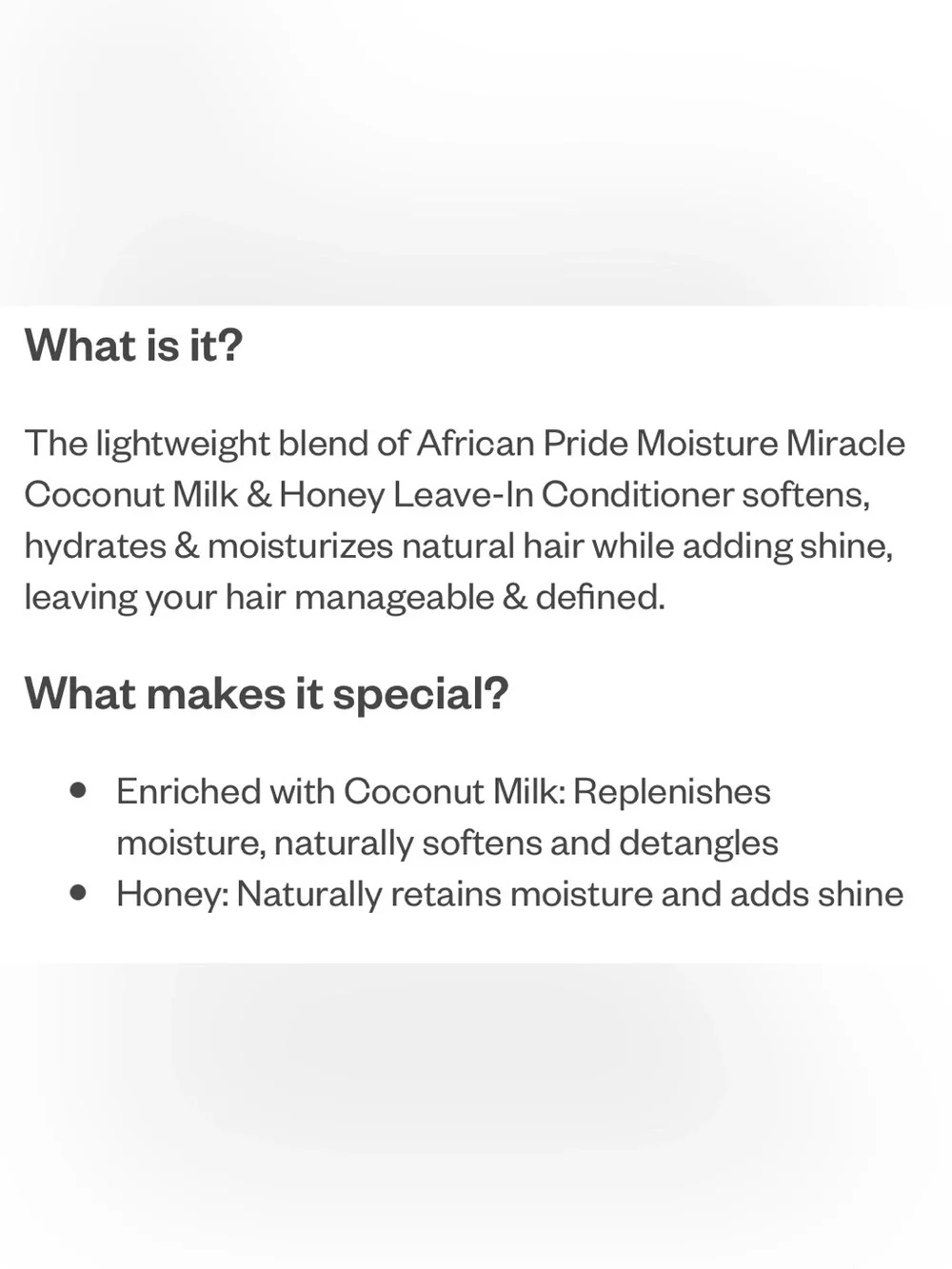 African pride Moisture Miracle Coconut Milk & Honey Leave-In Conditioner -3 pack